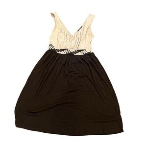 Soprano Black and Cream Casual Kids Dress